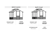 Modulo di estensione per serra Balance Palram - Canopia 2,44 x 1,20 m argento (1)