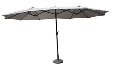 Ombrellone doppio Merida 2,7 x 4x5 m grigio Garden Point