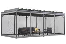 Pergola antracite Malaga 3x6m con zanzariera Garden Point