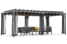 Pergola antracite Paros 3x6m con zanzariera Garden Point