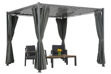 Pergola antracite Tasos 3x3 m con tende Garden Point