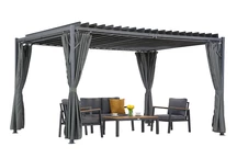 Pergola antracite Tasos 3x4m con tende Garden Point