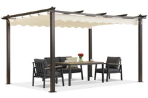 Pergola da terrazza Barbados 3x4 m Garden Point in legno-beige