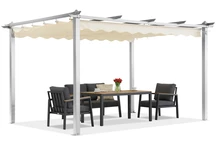 Pergola da terrazzo Barbados 3x4 m Garden Point bianco e beige
