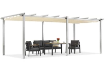 Pergola da terrazzo Barbados 3x6 m Garden Point bianco e beige