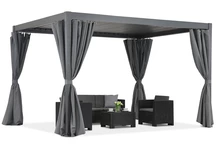 Pergola da terrazzo Lagos 3x4 con tende Garden Point antracite