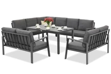 Set da giardino angolare Garden Point Zakintos Comida 9 antracite