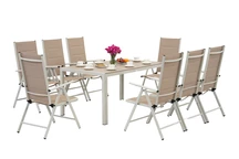 Set da giardino in alluminio Polywood Verona per 8 persone Garden Point beige