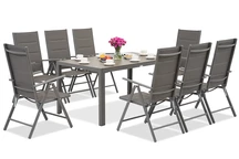 Set da giardino in alluminio Polywood Verona per 8 persone Garden Point grigio
