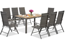 Set da giardino in alluminio Verona Wood per 8 persone Garden Point grigio