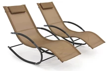 Set di due lettini da giardino a dondolo Orlando Garden Point in bronzo