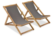 Set di due sedie a sdraio in legno Surat Garden Point
