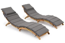 Set di due sedie a sdraio in legno con cuscini Liberia Garden Point