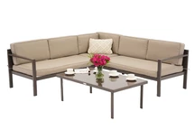 Set di mobili angolari Garden Point per 4 persone Porto Corner 4 marrone
