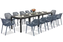 Set di mobili da giardino King Double/Aria blu antracite per 12 persone Bica