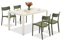 Set di mobili da giardino King/Provence bianco e verde per 4 persone Bica