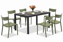 Set di mobili da giardino King/Provence verde antracite per 6 persone Bica