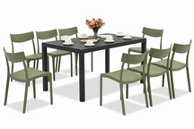 Set di mobili da giardino King/Provence verde antracite per 8 persone Bica
