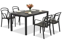 Set di mobili da giardino King/Vague antracite per 4 persone Bica