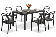 Set di mobili da giardino King/Vague antracite per 6 persone Bica