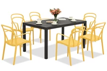 Set di mobili da giardino King/Vague arancione antracite per 6 persone Bica