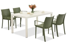 Set di mobili da giardino King/Victoria bianco e verde per 4 persone Bica
