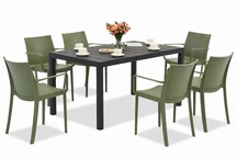 Set di mobili da giardino King/Victoria verde antracite per 6 persone Bica