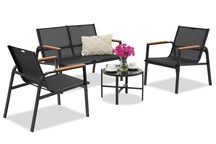 Set di mobili da giardino Moreno Garden Point nero