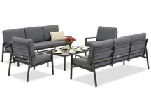 Set di mobili da giardino di lusso Vigo Coffee 8 antracite Garden Point
