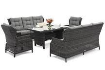 Set di mobili da giardino grandi Malaga Apetito 8 antracite Garden Point