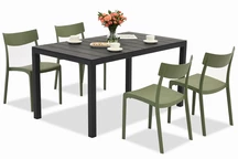 Set di mobili da giardino per 4 persone King/Provence verde antracite Bica