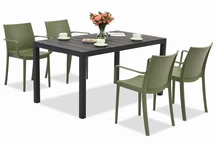 Set di mobili da giardino per 4 persone King/Victoria verde antracite Bica