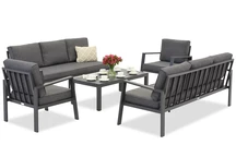 Set di mobili di lusso in alluminio Zakintos Coffee 8 antracite Garden Point