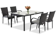 Set in technorattan Milano 4 Garden Point nero