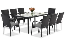 Set in technorattan Milano 8 Garden Point nero