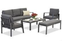Zakintos Coffee 5 set in alluminio con panca antracite Garden Point