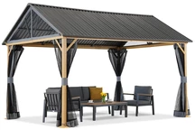 Gazebo da giardino in metallo Teramo con zanzariera 4x3 Garden Point