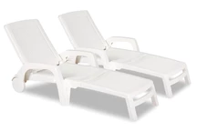 Set di due lettini Bahama Bica in tecnorattan bianco
