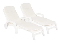 Set di due lettini Technorattan con cuscini Bahama Bica bianco