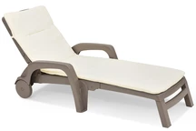 Lettino in Technorattan con cuscino Bahama cappuccino Bica