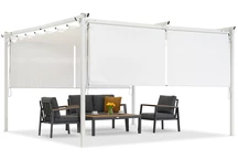 Pergola bianca da terrazzo con tapparelle La Palma 4x4m Garden Point