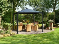 Gazebo da giardino in alluminio Palermo Palram - Canopia 3 x 3 m Heat Block antracite