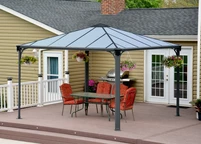 Gazebo da giardino moderno in metallo Palermo 3,6 x 3,6 m Palram - Canopia Heat Block antracite