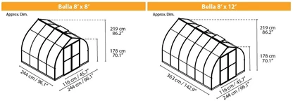 Modulo di estensione per serra Bella 8x4 Palram - Canopia