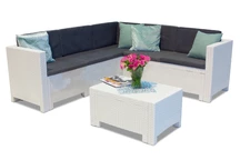 Divano angolare in technorattan Colorado Corner 5 bianco Bica