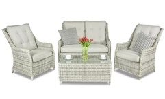 Lussuoso set in polyrattan Madrid grigio chiaro