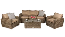 Lussuoso set in rattan marrone Malaga