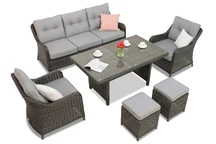 Mobili da giardino Toledo Apetito 5 antracite con pouf Garden Point