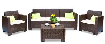 Set in technorattan Nebraska Coffee 5 marrone Bica