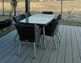 Set di mobili da pranzo esclusivo in tecnorattan Cordoba antracite per 4 persone di Garden Point